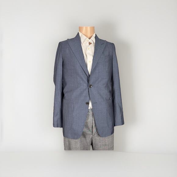 Tom Ford Wool Silk Sport Jacket Blue Peak Lapel 48 IT/ 38 US